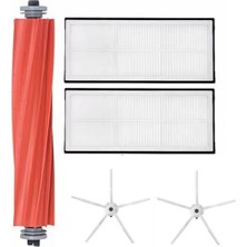 Asgard Grup Roborock S7 Maxv Ultra Uyumlu 1 Adet Ana Fırça 2 Adet Filtre 2 Adet Beyaz Yan Fırça