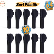 Badem10 Rinox Siyah Plastik Kulp 10 Adet Düğme Çekmece Mutfak Çocuk Odası Mobilya Dolabı Dolap Kulpu