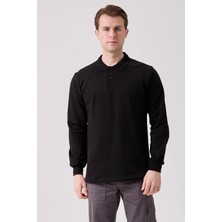 Galanthus Polo Sweat Erkek Uzun Kollu Pamuklu Sweatshirt Iş ve Günlük Kullanım Için