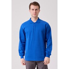 Galanthus Polo Sweat Erkek Uzun Kollu Pamuklu Sweatshirt Iş ve Günlük Kullanım Için