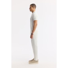 AVVA Erkek Ekru Regular Fit Polo Yaka Dokulu Triko T-shirt B005120