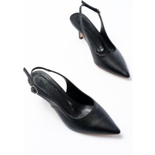 ST-1152 Siyah Günlük 7 cm Topuklu Kadın Ayakkabı
