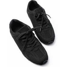 Ellolita Luxury Shoes Rs-01 Siyah Süet Ince Taban Günlük Spor Ayakkabı