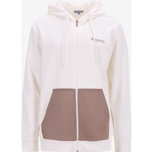 Discovery Expedition D5SM-SWT3596 Kırık Beyaz Kapüşon Yaka Relaxed Düz Erkek Sweatmont