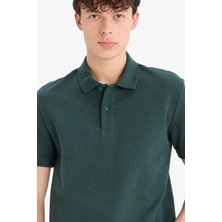 DeFacto Regular Fit Polo Yaka Dokulu Basic Düz Kısa Kollu Tişört B4939AX25SM