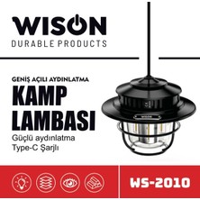 Wıson Kamp Lambası 3 Işık Rengi Fonksiyonlu Çok Amaçlı Işıldak