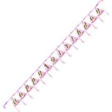 Bayrak Banner Set Flama 1 Yaş Happy Birthday Külah Pırıltılı First Pembe