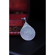 Encili Silver 925 Ayar Gümüş Özel Tasarım Süleyman Mührü Detaylı Esma-İ Hüsna Model Erkek Kolye