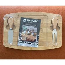 Pablito Home Bambu 2 Bıçaklı Peynir Tabağı Seti