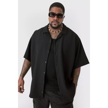 Oversize Premium Fitilli Kısa Kol Ottoman Gömlek