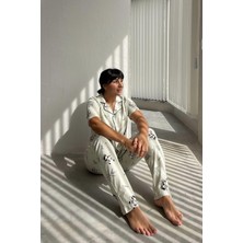 Panda Desenli Yeşil Pijama Takımı
