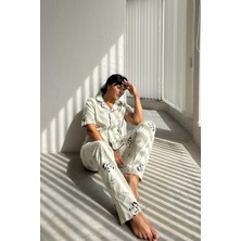 Panda Desenli Yeşil Pijama Takımı