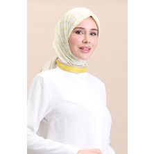 Sefa Merve Soft Pamuk Eşarp 19091-09 Beyaz Sarı