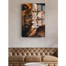 Taulart Sevgili Aslanlar Aslan Ailesi Tablosu Ev Hediyesi Kırılmaz Lüks Modern Cam Tablo