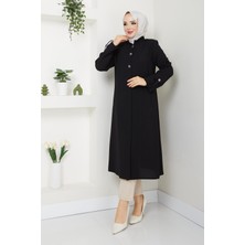 Günay Karaca Yazlık Kadın Tesettür Yarım Pardesü Ferace Kap Giyçık 4915K