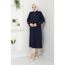 Günay Karaca Yazlık Kadın Tesettür Yarım Pardesü Ferace Kap Giyçık 4915K