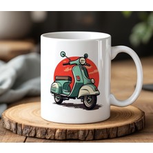 BB Design Motosiklet Tasarımlı Beyaz Seramik Baskılı Kupa Bardak 330 ml