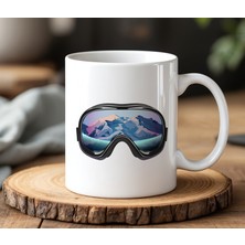 BB Design Dağcı Gözlüğü Tasarımlı Beyaz Seramik Baskılı Kupa Bardak 330 ml