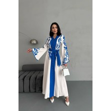 Neşeli Butik Kadın Atlas Kumaş Düğme Detaylı Elbise NBMS2507
