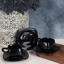 Lalender Özel Tasarım El Yapımı Kare Model 6 Kişilik Fincan Takımı