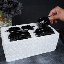 Lalender Özel Tasarım El Yapımı Kare Model 6 Kişilik Fincan Takımı