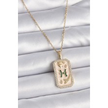 Skygo 316L Çelik Gold Renk Zincir Balık Burcu Zirkon Taşlı Kadın Kolye - TJ-BKO9463