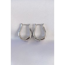 Skygo Pirinç Gümüş Renk İçi Boş Gül Küpe - TJ-BKP8977