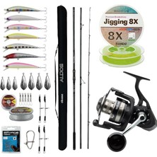 Yek Outdoor Yekoutdoor Yüksek Performans Okuma Olta Seti Okuma Alijos Surf 435 cm 100+250 gr 3 Parça&savage Gear Sgs8 8000 Fd 8+1bb Olta Makinesi