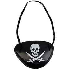 Siyah Renk Kuru Kafa Baskılı Plastik Korsan Göz Maskesi Korsan Göz Bandı Pop