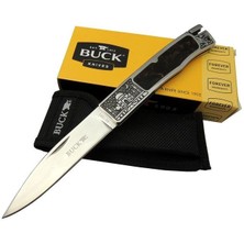 Skygo Buck Knives BK-001BRV Kamp Çakı 23 cm - Metal; Kauçuk Işlemeli Sap, Kılıflı Pop