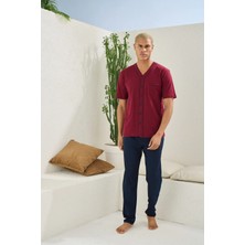 Kly Kısa Kol Önden Düğmeli Erkek Pijama Takım 2113