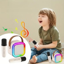 Mini Kablosuz Bluetooth Karaoke Hoparlör Kareoke Makinesi Çocuklar Için Evde Karaoke Seti