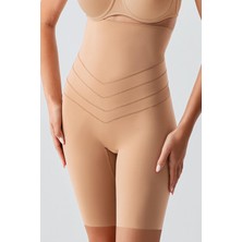 Kadın Korseli Ten Paçalı Ultra Yüksek Bel Toparlayıcı Dikişsiz Ince Korse 369604