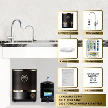 Arıtmacı - WATERLIFE Technology – Slim Black Pompalı (13 Aşama + pH + Mineral + Alkali )
