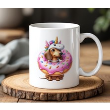 BB Design Unıcorn Donut Tasarımlı Beyaz Seramik Baskılı Kupa Bardak 330 ml