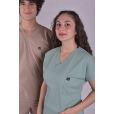 Vita Medikal Çağla Yeşili Likralı Doktor Hemşire Forması Alt Üst Cerrahi Takım Üniforma