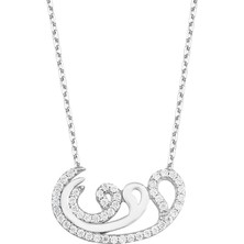 Altın Sepeti Gümüş Üçlü Vav Kolye