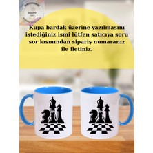 Asay Baskı Satranç Temalı Kişiye Özel  Kupa Renkli Bardak