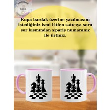 Satranç Temalı Kişiye Özel  Kupa Renkli Bardak