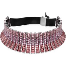 Swarovski 5705800 Swarovski Kolye Matrix Choker, Boguette Cut, Pink, Rhodium Plated