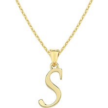 Altın Sepeti Zarif Altın S Harf Kolye