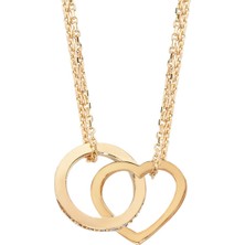 Altın Sepeti Rose Altın Alyans Kalp Kolye