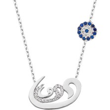 Altın Sepeti Gümüş Mini Üç Vav Gözlü Kolye