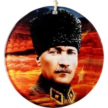 Kashikoi Kalpaklı Atatürk 15 Santimetre Füzyon Cam Duvar Süsü