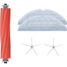 Asgard Grup Roborock G10 Uyumlu 1 Adet Ana Fırça 2 Adet Beyaz Yan Fırça 2 Adet Mop