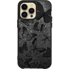 Apple iPhone 15 Pro Max Baskılı ve Glass Korumalı Siyah Renk Silikon Kılıf