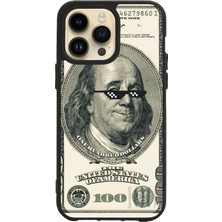 Apple iPhone 15 Pro Max Baskılı ve Glass Korumalı Siyah Renk Silikon Kılıf
