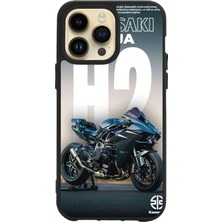 Apple iPhone 15 Pro Max Baskılı ve Glass Korumalı Siyah Renk Silikon Kılıf