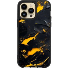 Apple iPhone 15 Pro Max Baskılı ve Glass Korumalı Siyah Renk Silikon Kılıf