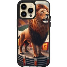 Apple iPhone 15 Pro Max Baskılı ve Glass Korumalı Siyah Renk Silikon Kılıf